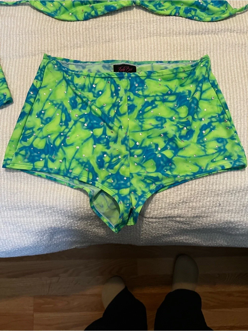 Neon Green & Teal Rave outfit